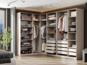 Гардеробная Эккервуд (меланж) в Сокуре - sokur.mebel-nsk.ru | фото