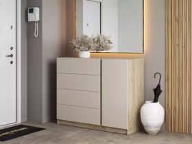Комод Бостон  КМ-001 (дуб крафт серый/кашемир) в Сокуре - sokur.mebel-nsk.ru | фото