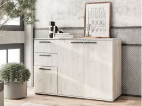 Комод Стандарт-3 NEW (дуб крафт белый) в Сокуре - sokur.mebel-nsk.ru | фото