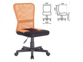 Кресло компактное BRABIX Smart MG-313, без подлокотников, комбинированное, черное/оранжевое в Сокуре - sokur.mebel-nsk.ru | фото