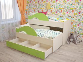 Кровать детская двухуровневая Радуга 80*160 в Сокуре - sokur.mebel-nsk.ru | фото