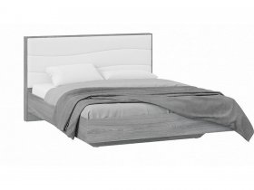 Кровать двуспальная 1,6 м «Миранда» Тип 1 (Дуб Гамильтон/Белый глянец) в Сокуре - sokur.mebel-nsk.ru | фото