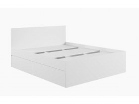 Кровать двуспальная с ящиками 1,6м Мадера-М1600 (белый) в Сокуре - sokur.mebel-nsk.ru | фото