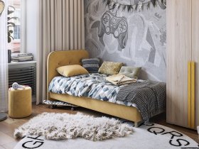 Кровать односпальная Лео 0,9 м в Сокуре - sokur.mebel-nsk.ru | фото