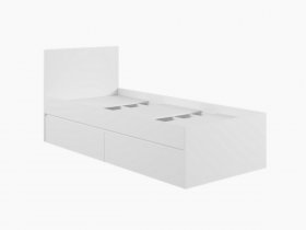 Кровать односпальная с ящиками 0,9м Мадера-М900 (белый) в Сокуре - sokur.mebel-nsk.ru | фото