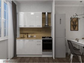 Кухонный гарнитур МДФ Выгодно и точка 1,5 м (белый глянец) в Сокуре - sokur.mebel-nsk.ru | фото