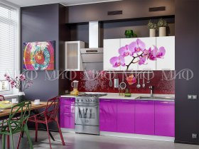 Кухонный гарнитур Орхидея (фиолетовый) в Сокуре - sokur.mebel-nsk.ru | фото