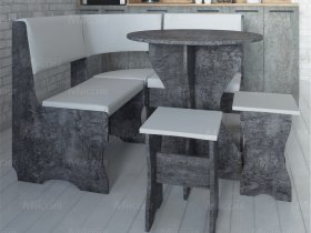 Кухонный уголок Лотос  (цемент темный к/з White) в Сокуре - sokur.mebel-nsk.ru | фото