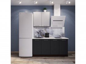 Модульная кухня Классика (белый глянец/черный) в Сокуре - sokur.mebel-nsk.ru | фото
