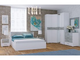 Модульная спальня Бьянка (белый/бетон) в Сокуре - sokur.mebel-nsk.ru | фото