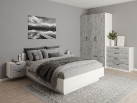 Модульная спальня Гамма (белый/цемент) в Сокуре - sokur.mebel-nsk.ru | фото