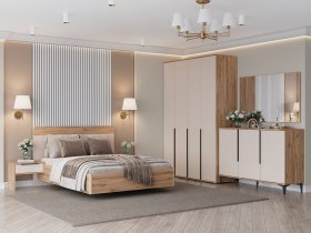 Модульная спальня Сицилия (дуб альпийский/тефия) в Сокуре - sokur.mebel-nsk.ru | фото