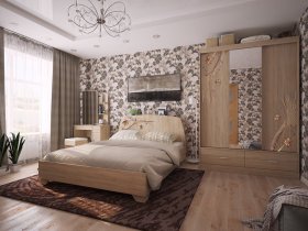 Модульная спальня Виктория-1 (дуб сонома) в Сокуре - sokur.mebel-nsk.ru | фото