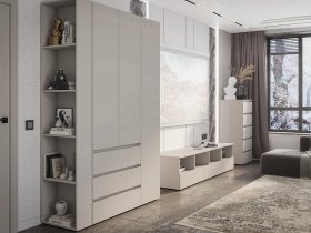 Модульная стенка Люмо (кашемир) в Сокуре - sokur.mebel-nsk.ru | фото