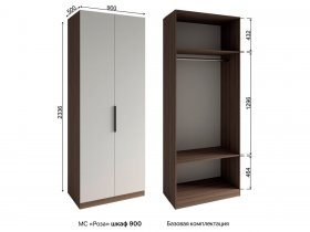 Шкаф 900 Роза (орех франклин карамельный/бежевый скин) в Сокуре - sokur.mebel-nsk.ru | фото