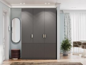 Шкаф трехстворчатый Эккервуд (Нью) (графит) в Сокуре - sokur.mebel-nsk.ru | фото