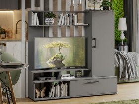 Стенка «Сиена» (графит серый) в Сокуре - sokur.mebel-nsk.ru | фото