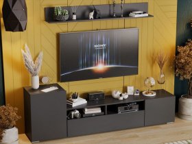 Стенка «Сильвия» (графит серый) в Сокуре - sokur.mebel-nsk.ru | фото