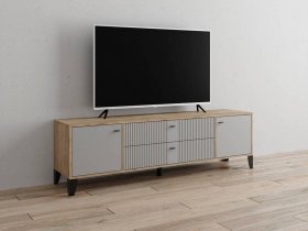 Тумба под ТВ Парус-10 (дуб крафт серый/серый) в Сокуре - sokur.mebel-nsk.ru | фото