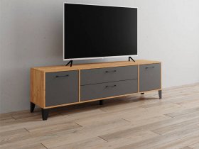 Тумба под ТВ Парус-13 (дуб крафт золотой/графит серый) в Сокуре - sokur.mebel-nsk.ru | фото