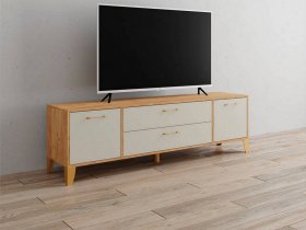 Тумба под ТВ Парус-13 (дуб крафт золотой/кашемир) в Сокуре - sokur.mebel-nsk.ru | фото