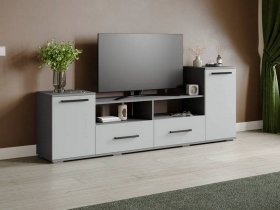 Тумба под ТВ Парус-2 (графит серый/серый камень) в Сокуре - sokur.mebel-nsk.ru | фото