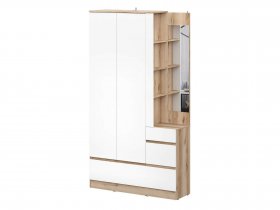 Вешалка с зеркалом Брауни (дуб делано/белый) в Сокуре - sokur.mebel-nsk.ru | фото